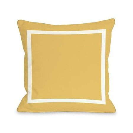ONE BELLA CASA One Bella Casa 71093PL16O 16 x 16 in. Samantha Simple Square Pillow Outdoor - Mimosa Yellow 71093PL16O
